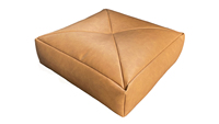 Pouf moderne en forme de cube, en cuir de haute qualité, portable, avec rembourrage en mousse déchiquetée, housse amovible - Helios