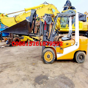Used TCM FD30 3 Ton Small <b>Mini</b> Forklift with <b>Clamp</b> Diesel 4WD 3m Lifting Height for Sale - Product Image 1