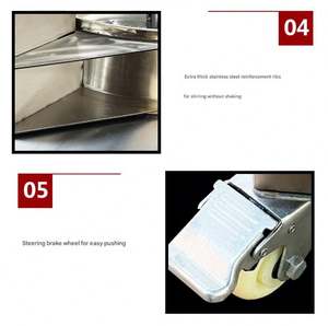 Grande machine de cuisson professionnelle entièrement automatique en acier inoxydable, mélangeur planétaire pour la cuisson de viande et la préparation de confitures, idéale pour les restaurants. - Product Image 5