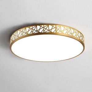 Lámpara de Techo LED de Estilo Chino Minimalista Moderno, Ultrafina, Totalmente de Cobre, con Diseño de Nido de Pájaro para Dormitorio o Estudio - Product Image 2