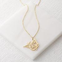 Collier personnalisé en acier inoxydable plaqué or 18 carats avec calligraphie arabe islamique, idéal pour les fêtes, vente en gros, best-seller tendance