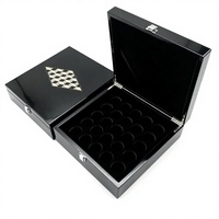 Boîte de rangement en bois pour capsules de café Nespresso personnalisées, emballage en MDF noir laqué piano de luxe