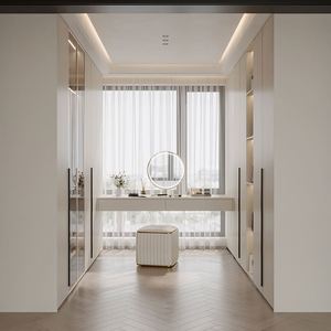 Meubles de chambre à coucher sur mesure de luxe Santopova : Armoire et espace vestiaire minimalistes - Product Image 3