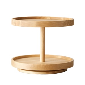 Tùy chỉnh thủ công giữ tất cả mọi thứ hai tầng lưu trữ hiển thị nhỏ bánh gỗ lười biếng <span class=keywords><strong>Susan</strong></span> Xoay Giá - Product Image 1