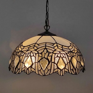 Lámpara Tiffany Decorativa LongHuiJing de 16 Pulgadas, Lámpara de Vidrio con Pantalla de Glicinia, Lámpara Colgante para Decoración de Sala de Estar - Product Image 1