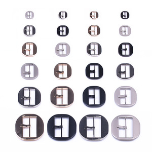 Metal Oval Bar Buckle Alloy Three Stage Adjustable Belt Hardware Pearl Silver White Gold Matte Black Durable - Product Image 2