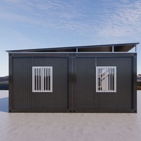Maisons conteneurs préfabriquées détachables de 40 pieds, maisons conteneurs modulaires avec toit, pods de vie autonomes portables en kit plat