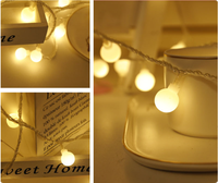 Luces de Navidad con Forma de Bola para Interiores/Exteriores, Alimentadas por Batería/USB, Luces de Hadas Colgantes, LED Impermeables IP44 para Bodas, Jardines y Fiestas