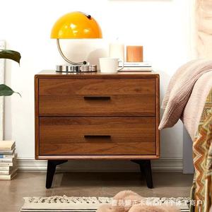 Solid wood bedside table, <b>storage</b> <b>cabinet</b>, Nordic style, small apartment, new Chinese style <b>bedroom</b>, mini light luxury style - Product Image 4