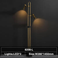 Lampadaire led en laiton au design moderne, lampe de sol de luxe pour hôtel, lampe de sol de luxe pour la décoration de la maison