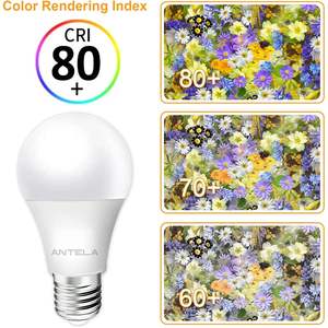 Lampadina LED Antela E27 8.5W 806Lm Bianco Caldo 3000K Alto CRI 80+ Risparmio Energetico A19 Base in Plastica - Product Image 1