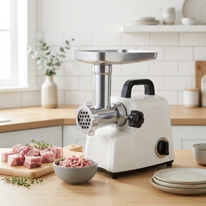 Hachoir à viande professionnel en fonte de qualité supérieure, moteur entièrement en cuivre, 2 vitesses, système anti-colmatage avec marche arrière # Hachoir à viande commercial de qualité supérieure pour la maison (8 pièces) - Product Image 3