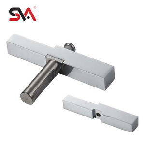 CRL <span class=keywords><strong>Bloque</strong></span> adaptador de latón cromado satinado para baño, Conector de <span class=keywords><strong>vidrio</strong></span> para <span class=keywords><strong>ducha</strong></span> montado en la pared, para uso en baño, con bisagras superiores - Product Image 1