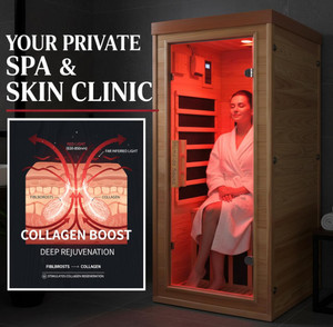 <span class=keywords><strong>Sauna</strong></span> infrarouge de haute qualité pour 1 personne, 1300W, 110V, intérieur, en bois, avec thérapie par lumière rouge - Product Image 5