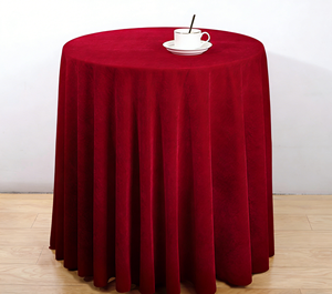 <span class=keywords><strong>Nappe</strong></span> Ronde en Velours Doux et Épais de Couleur Unie, Élégante et Luxueuse pour Décoration de Fête de Mariage - Product Image 5