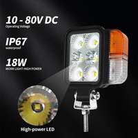Projecteur LED 12V haute luminosité avec clignotant, étanche IP67, pour tracteurs, remorques, camions et éclairage de sécurité industriel