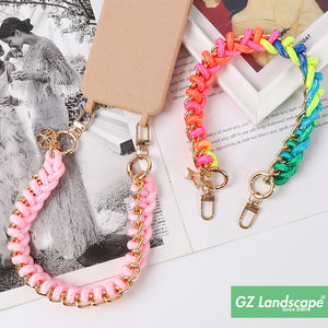 Cuerda gruesa con eslabones dorados para teléfono móvil, cadena tejida hecha a mano para teléfono móvil, Correa personalizada para bolso, cordón colgante de repuesto para teléfono - Product Image 2