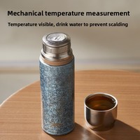Tasse à thé en titane pur de haute qualité, isolation sous vide, affichage de la température, construction à double paroi, esthétique