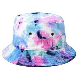 Wholesale Custom Tie Dye Bucket Hat Unisex Colorful <b>Summer</b> Outdoor Beach Travel Fishing Fashion <b>Cap</b> With Metal Vent Eyelets - Product Image 4