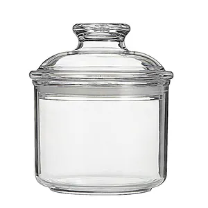 0.5或1加仑圆形玻璃储物罐，带新鲜密封盖