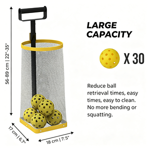 Tubo Recolector de Pelotas de Pickleball y Tenis para Niños de Alta Calidad, Sin Necesidad de Doblarse, Recogedor Portátil con Asa para Cancha 25 - Product Image 3