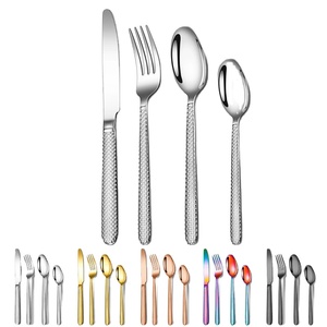 Ensemble de couverts de luxe 4 pièces <span class=keywords><strong>en</strong></span> acier inoxydable 430, couteau, cuillère et fourchette, vente chaude - Product Image 1