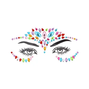 Tattoo stickersxx rhinestone for party girls power shiny beauty makeup Diamond face with crystal sticker