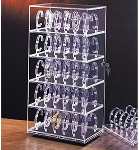 Acrylic xem hiển thị trường hợp xoay có thể khóa Acrylic Đồng Hồ đứng chủ sở hữu đồng hồ đứng - Product Image 6