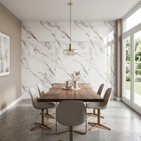 Planche SPC UV résistante aux rayures, feuille de marbre PVC haute densité pour revêtement mural de bâtiments commerciaux