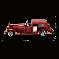 Reobrix 11033 MOC Modèle de Voiture Vintage Classique Berline Rétro Briques à Assembler Jouets pour Enfants Cadeaux Ensembles de Blocs de Construction DIY MOC