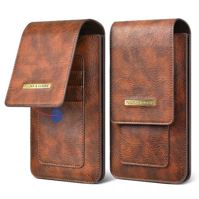 PULOKA Magnets High Quality PU Leather Mobile Phone Bag Cell Phone Pouch