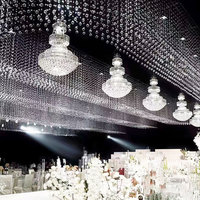 Lustre en cristal LED AC sur mesure de l'usine Xihong, grand modèle, pour mariages, événements de luxe et décorations de plafond