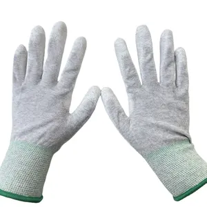 CANMAX Sell Well Safety Protection Polyester Material Pu Gloves Coated Nylon Cut Resistant Esd Gloves