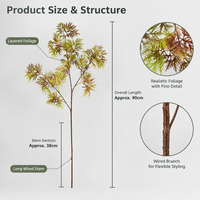 Faux trèfle réaliste, tige de verdure artificielle pour décoration murale, arrangement de plantes d'intérieur, branche de feuillage de simulation durable