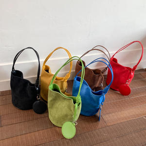 Fashionable new <b>bucket</b> <b>bag</b> Korean version shoulder <b>bag</b> retro <b>suede</b> handbag polyester lining <b>bucket</b> <b>bag</b> - Product Image 1