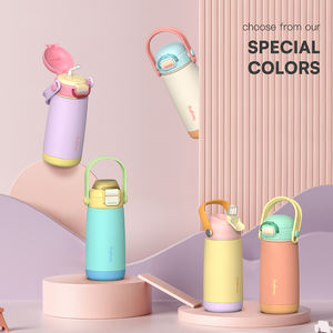 בקבוק מים לילדים מבודד נירוסטה, תרמוס ואקום, כוס, עיצוב פטנטי עם ידית ומכסים, סיטונאי,  נמכר במהירות - Product Image 5