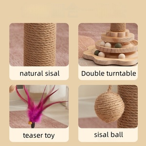 Grosir mainan garuk kucing, kayu Solid Scratcher Sisal <span class=keywords><strong>Scratch</strong></span> <span class=keywords><strong>Post</strong></span> dengan bola gantung kucing mainan garuk kucing - Product Image 2