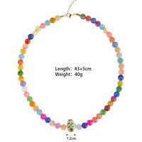 Collar de peces con cuentas SongYi, resistente al deslustre, para mujer, impermeable, estilo Y2K, con dije de pez de cristal colorido, ideal para la playa
