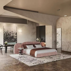 Set Letto Matrimoniale King Size Moderno in Tessuto Stile Italiano Minimalista, Arredamento Camera da Letto Francese Crema - Product Image 5