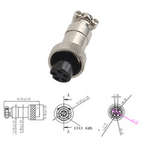 Conector de aviación de pines y conector de alimentación de cableado de equipo médico de enchufe ensamblado M12 de 2-7 pines