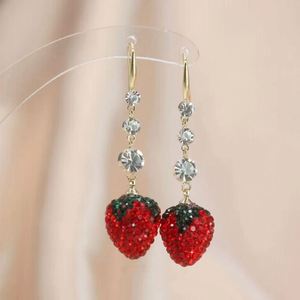 Sweet Fresh Strawberry Luxury Fashionable Classic Gentle Simple Versatile Exquisite <b>Red</b> Butterfly Drop <b>Earrings</b> Silver Plated - Product Image 6