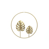 Décoration murale de luxe en métal doré avec feuilles de lotus pour la décoration de Noël à la maison
