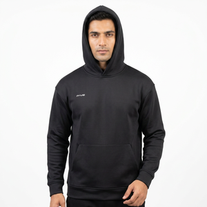 Sudadera con Capucha para Hombre RAVE, Negra, de Algodón, Casual, Manga Larga, con Cordón y Bolsillo, para Otoño, FINER THREADS - Product Image 1