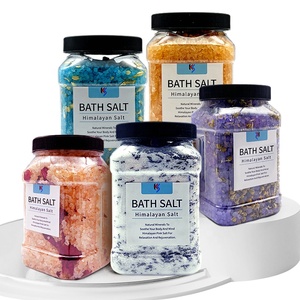 Vente chaude de sel de bain exfoliant et blanchissant pour le corps et les pieds, sel de mer cristallin à la lavande biologique naturelle - Product Image 1