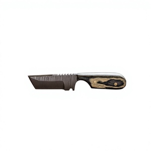 Cuchillo de Supervivencia y Caza de Acero de Damasco de Grado Industrial, Hecho a Mano, de Alta Calidad, con Hoja Fija Mini de Punta Caída y Mango de Madera OEM - Product Image 3