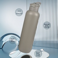 Gobelet isotherme personnalisé avec logo, écologique, portable pour le sport en extérieur, en acier inoxydable 304 à double paroi avec couvercle et paille, pour les voyages