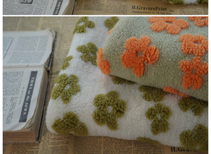 Tissu en polaire à imprimé floral doux, 370 g/m², 100 % polyester, doux et <span class=keywords><strong>chaud</strong></span>, en laine d'agneau jacquard, tissu en polaire sherpa pour <span class=keywords><strong>manteau</strong></span> d'hiver - Product Image 6