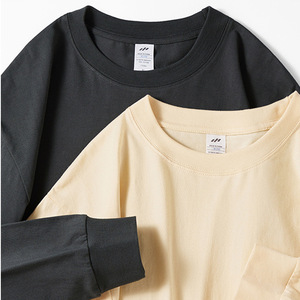 Archer, venta al por mayor, camisas de algodón de 230G para hombre, ropa de calle, <span class=keywords><strong>camiseta</strong></span> de manga larga con logotipo personalizado de alta calidad para Unisex - Product Image 3