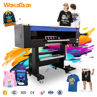 WorldColor DTF 70cm 5 I3200 Têtes 12 Couleurs CMJN ORGB FG FR FM FY Haute Vitesse Tshirt Vêtement Film Transfert Imprimante avec Four