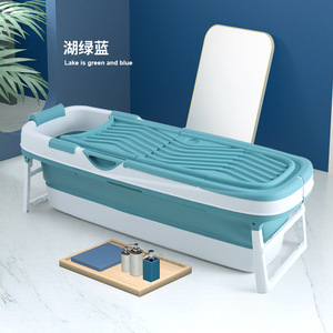 Baignoire pliante pour adultes, rectangulaire, en plastique épaissi, avec couvercle, pour le bain du corps entier et la sauna - Product Image 4